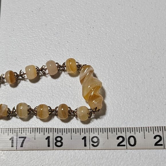 Vintage Agate Beaded Statement Necklace Retro Classic Fashion Jewelry Women - Picture 6 of 6